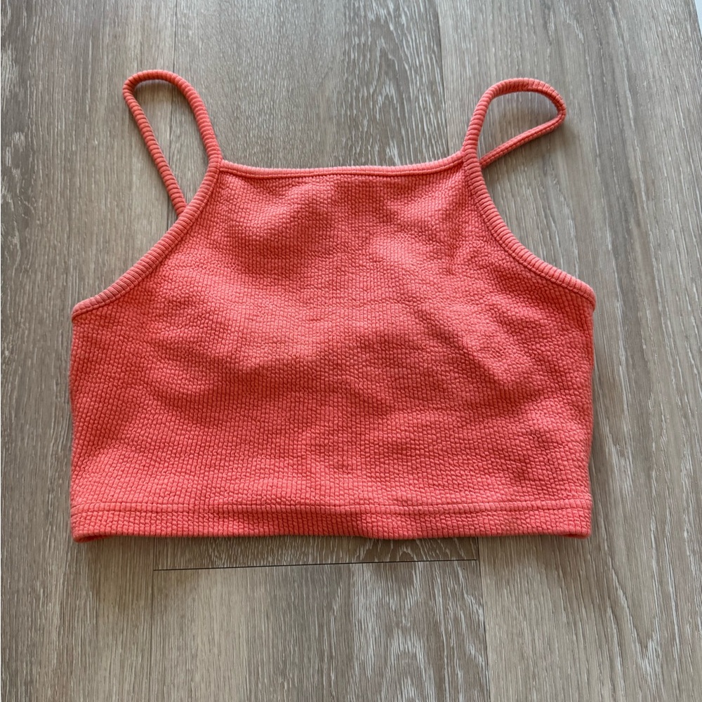 Topshop Coral Women's Knit Crop Top